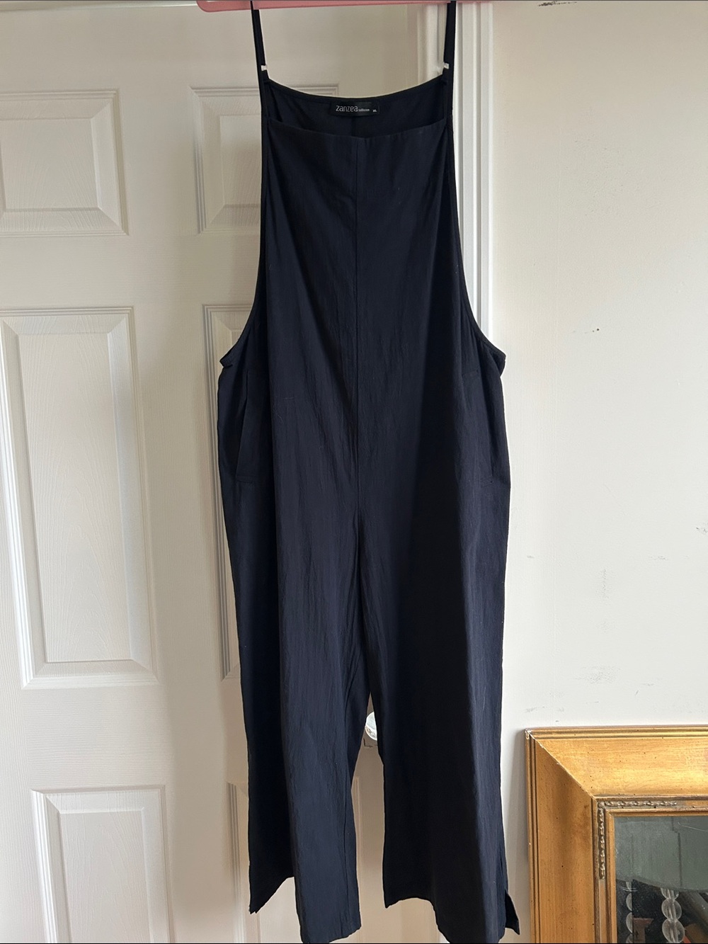 Zanzea Navy Relaxed Harem-Style Jumpsuit with pockets
